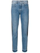 Msgm - Denim Two Tone Straight Leg Jeans - Women - Cotton/polyester - 44, Blue, Cotton/polyester
