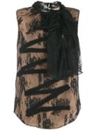 Moschino Floral Lace Top - Black
