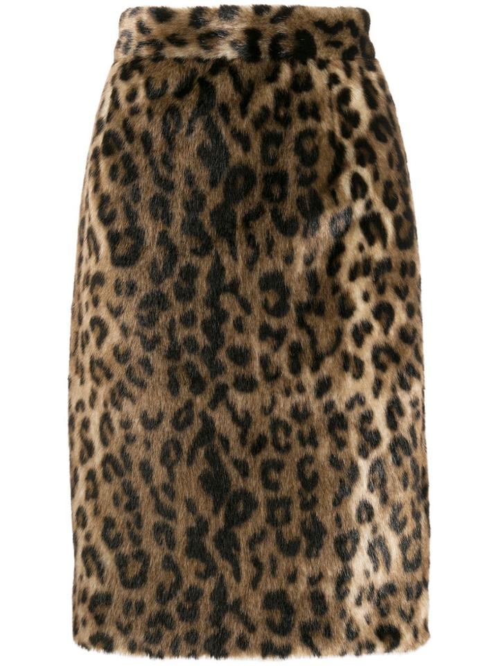 Nº21 Furry Pencil Skirt - Black