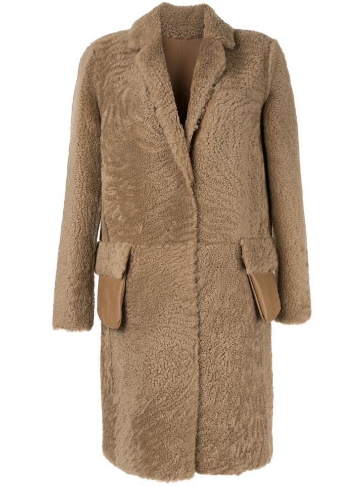 Yves Salomon Meteo Shearling Mid-length Coat - Brown