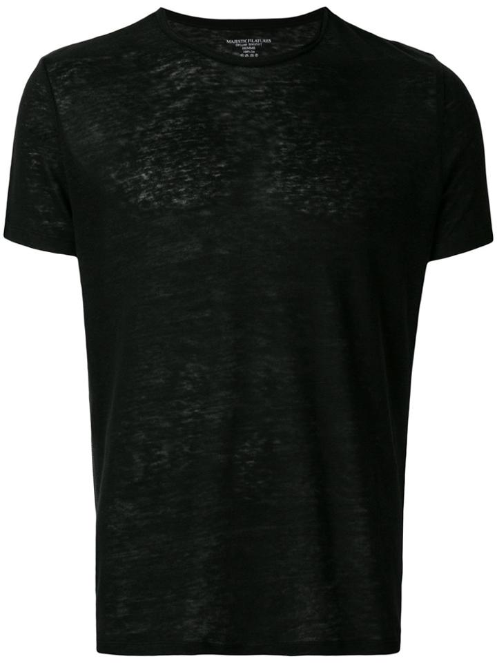 Majestic Filatures Contrast Stitch T-shirt - Black