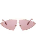 Burberry Eyewear Gold-plated Triangular Frame Sunglasses - Pink