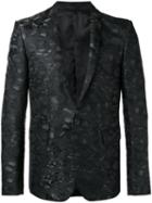 Les Hommes Jacquard Blazer, Men's, Size: 56, Black, Cotton/polyester/acetate/viscose