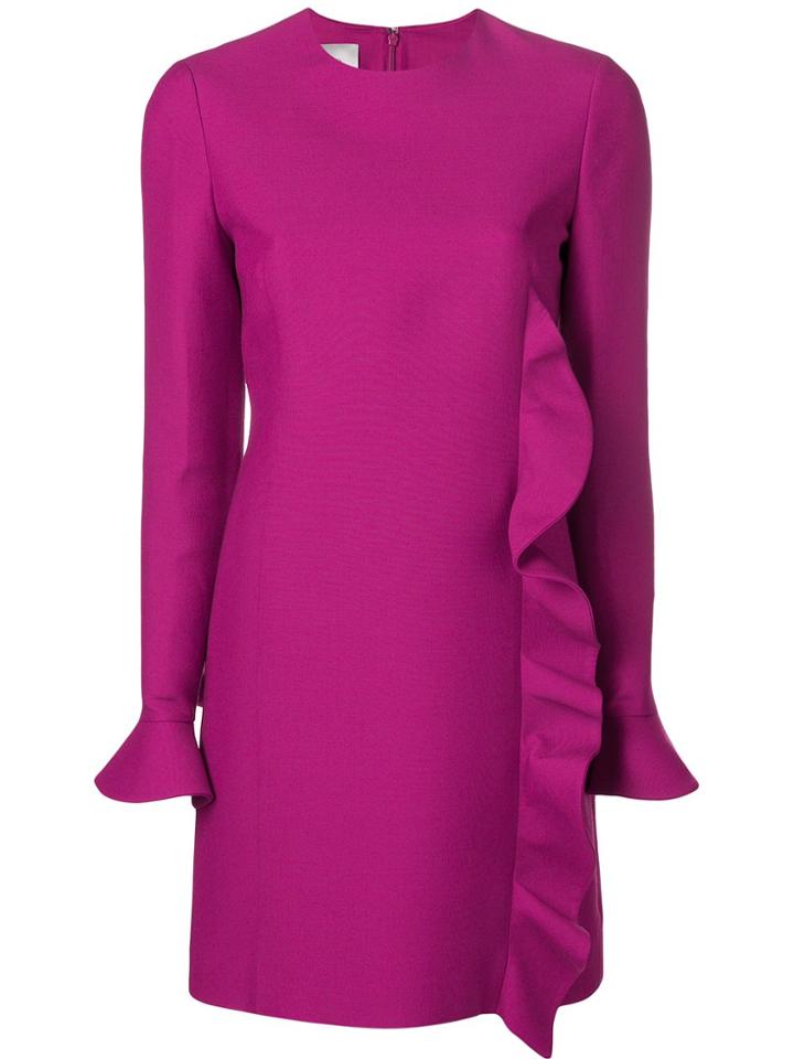 Valentino Ruffled Mini Dress - Pink & Purple