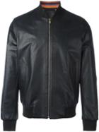 Paul Smith Bomber Jacket, Men's, Size: Large, Black, Viscose/sheep Skin/shearling