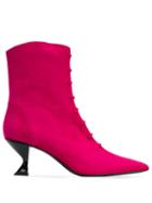 Dorateymur Structured Heel Ankle Boots - Pink