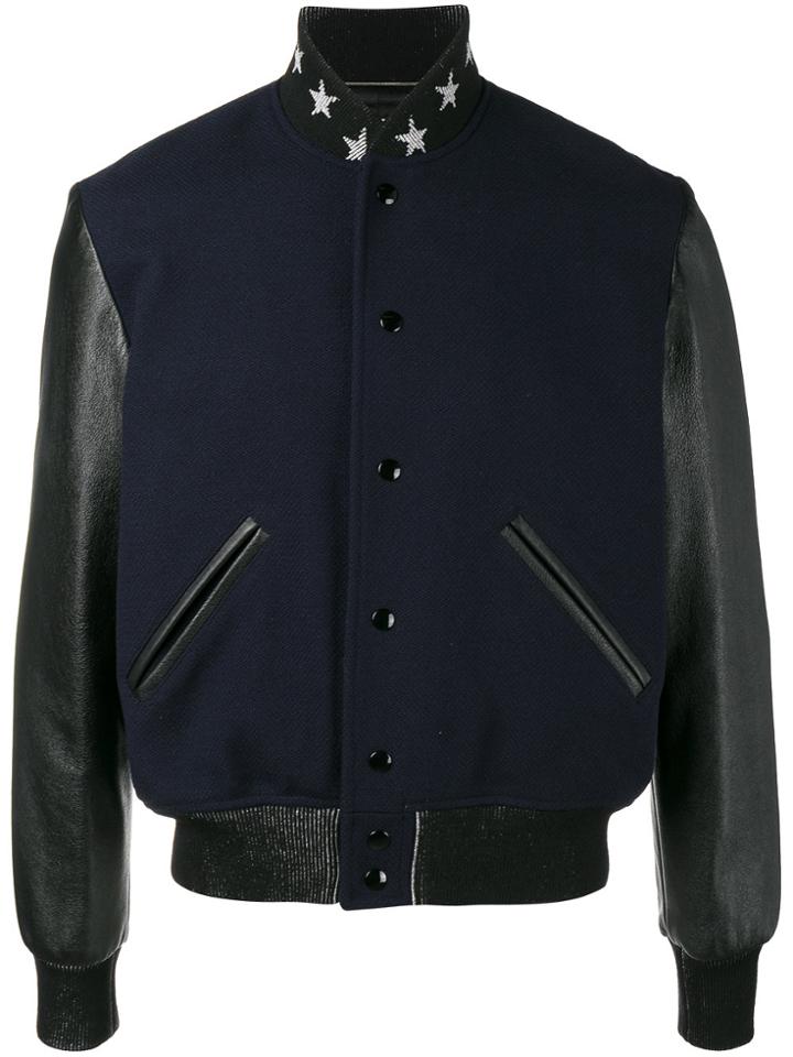 Saint Laurent Teddy Etoile Bomber Jacket - Black