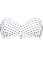 Fleur Du Mal - Pinstripe Bandeau Bikini Top - Women - Polyamide/spandex/elastane/rayon - Xs, Women's, White, Polyamide/spandex/elastane/rayon