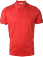 Moncler Logo Embellished Polo Shirt, Men's, Size: M, Red, Cotton