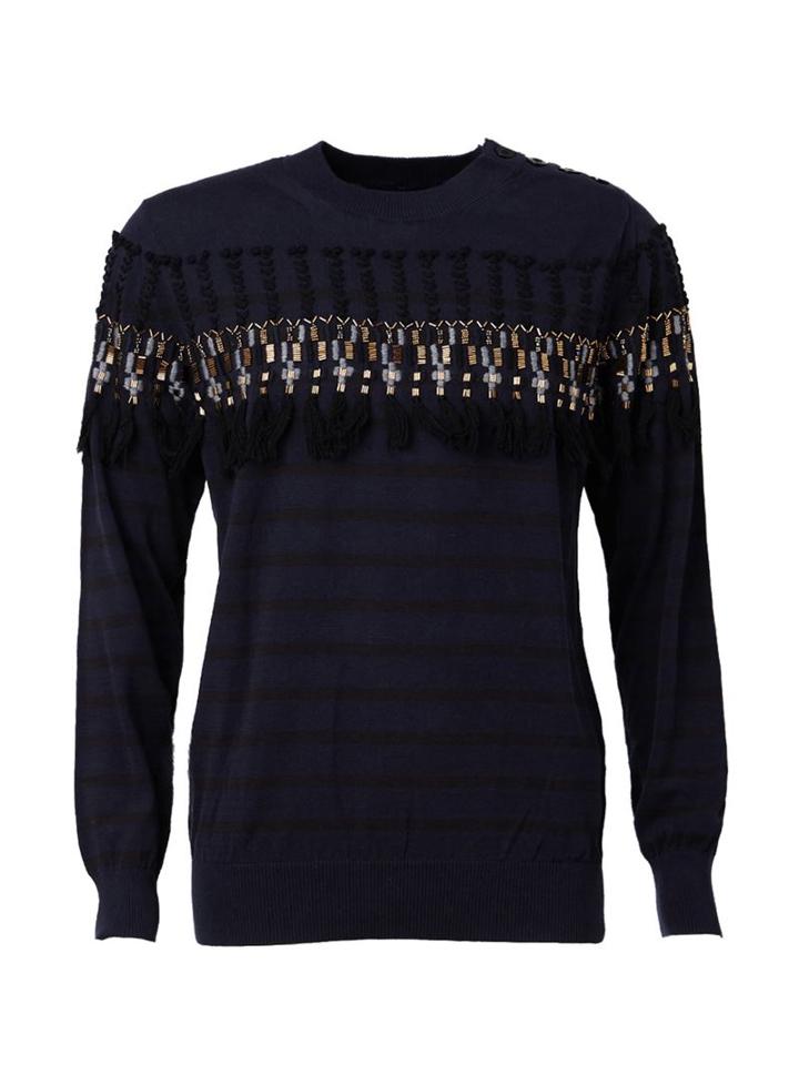 Sacai Striped Tassel Jumper