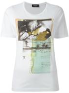 Dsquared2 Vintage Glitter Collage T-shirt, Women's, Size: Medium, White, Cotton