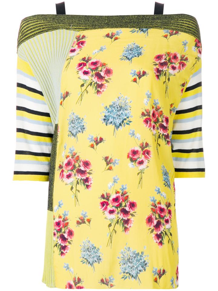 I'm Isola Marras Floral Patch-work Blouse - Yellow & Orange