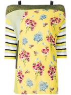 I'm Isola Marras Floral Patch-work Blouse - Yellow & Orange