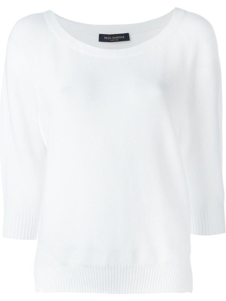 Piazza Sempione Ribbed Boat Neck Jumper