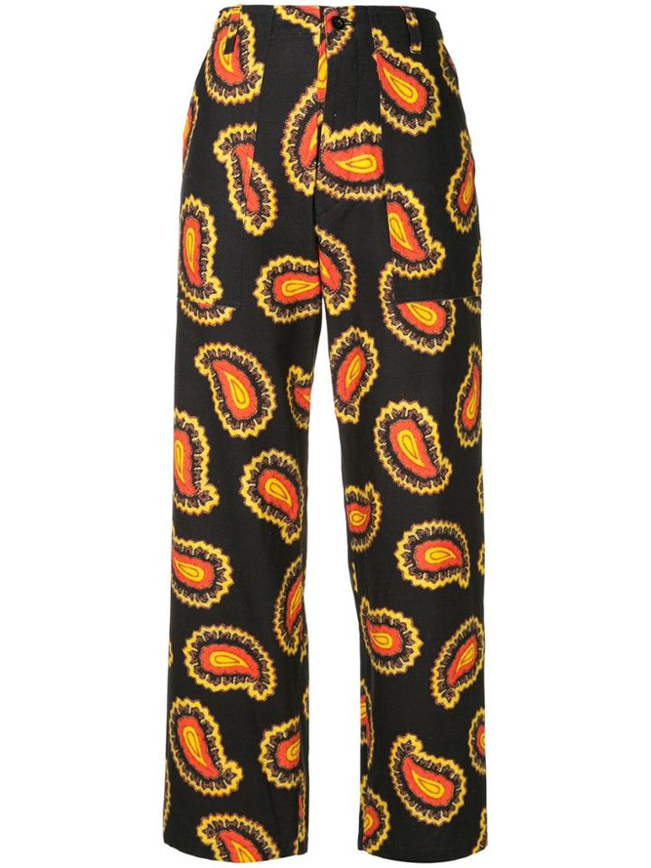 Toga Paisley Print Trousers - Black