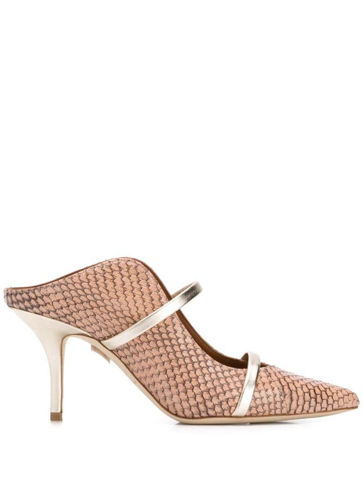 Malone Souliers Maureen Snakeskin Effect Mules - Neutrals