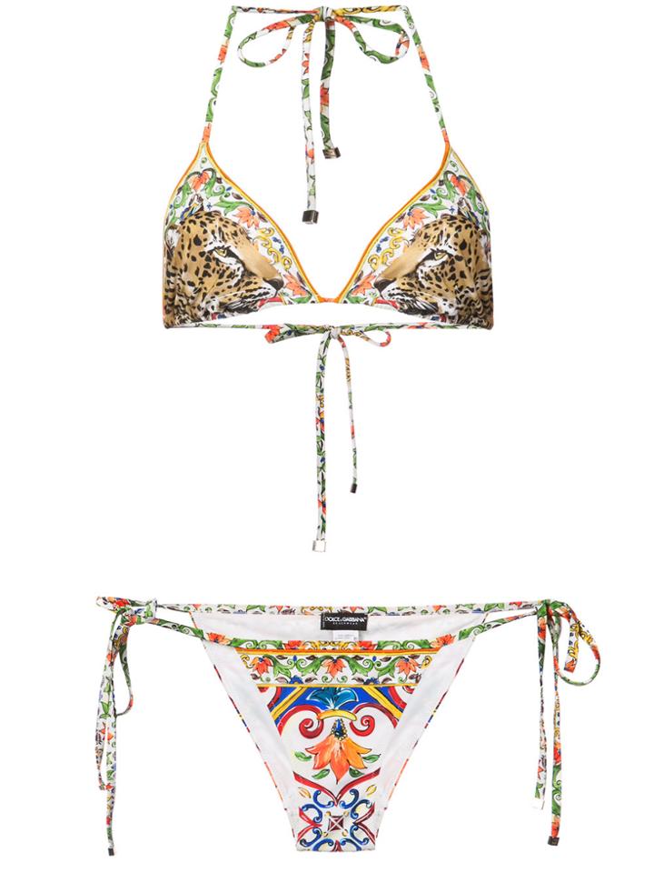 Dolce & Gabbana Majolica Leopard Print Bikini - Multicolour