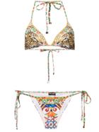 Dolce & Gabbana Majolica Leopard Print Bikini - Multicolour