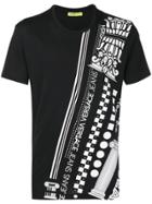 Versace Jeans Logo And Pattern Print T-shirt - Black