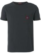 Moncler Short Sleeve Appliqué Detail T-shirt - Blue
