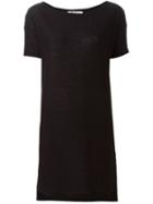 T By Alexander Wang Short T-shirt Dress, Women's, Size: Xs, Black, Silk/rayon