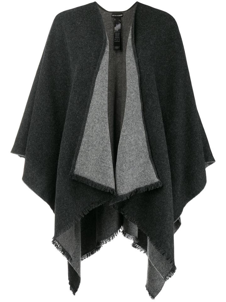 Emporio Armani Asymmetric Cape - Grey