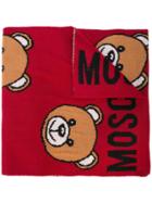 Moschino Teddy Bear Intarsia Scarf - Red