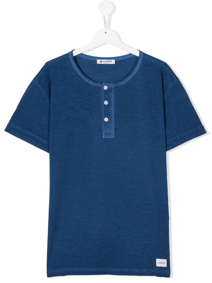 Dondup Kids Henley T-shirt - Blue
