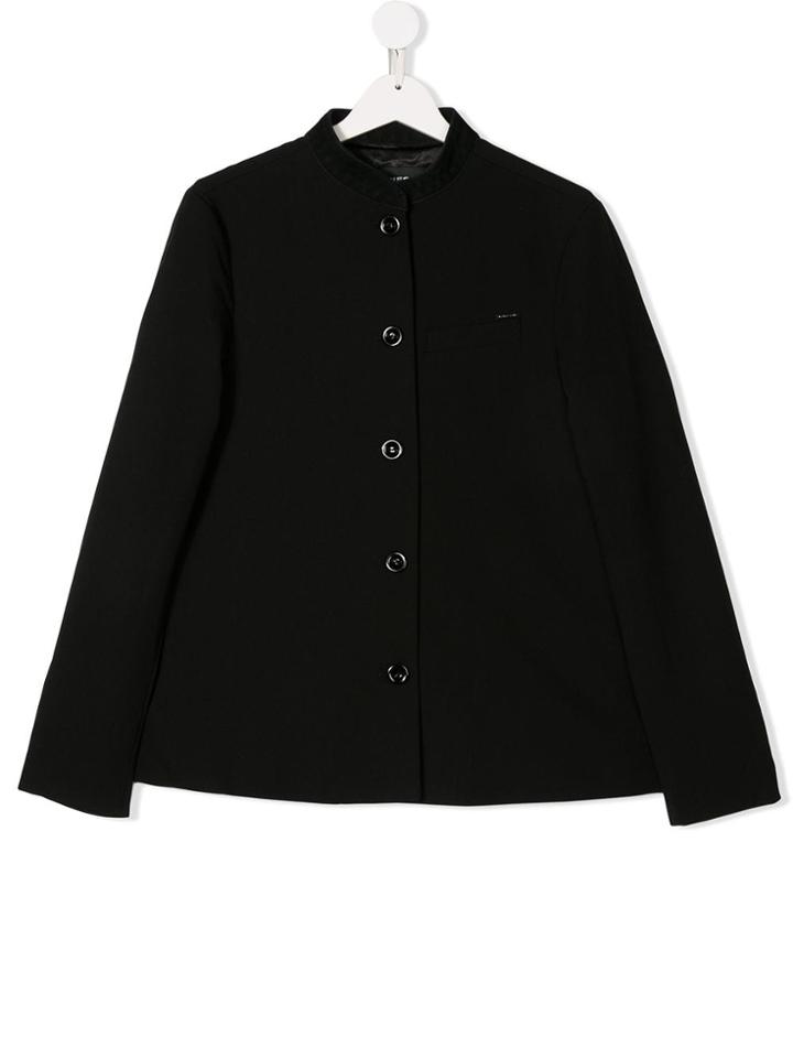 Diesel Kids Mandarin Collar A-line Blazer - Black