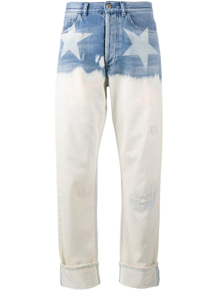 Faith Connexion Star Print Wide-leg Jeans - Blue