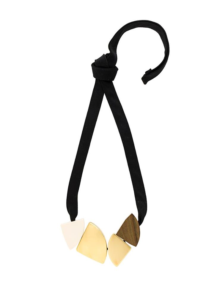 Marni Metallic Pendant Necklace - Nude & Neutrals