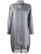 Fendi Long-sleeved Shirt Dress - Grey