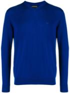 Emporio Armani Knit V-neck Sweater - Blue