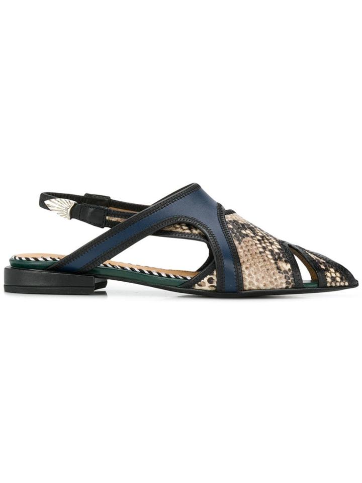 Toga Pulla Snakeskin Effect Sandals - Natural