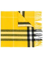 Burberry The Classic Check Cashmere Scarf - Yellow & Orange