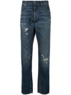 Dolce & Gabbana Logo Plaque Jeans - Blue