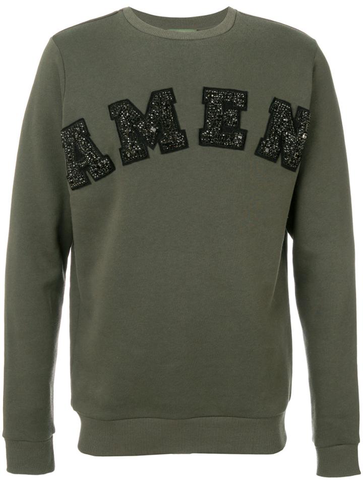 Amen Embroidered Logo Sweatshirt - Green