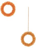 Jacquemus Asymmetric Beaded Earrings - Orange