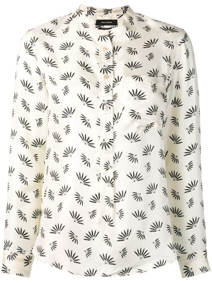 Isabel Marant Usak Printed Satin Shirt - White