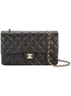 Chanel Vintage Double Flap Quilted Shoulder Bag - Black