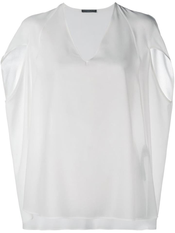 Alexander Mcqueen Cape-style Top, Women's, Size: 46, White, Silk