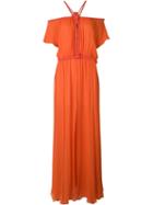 Jay Ahr Rope Detail Evening Dress, Women's, Size: 42, Yellow/orange, Silk/nylon