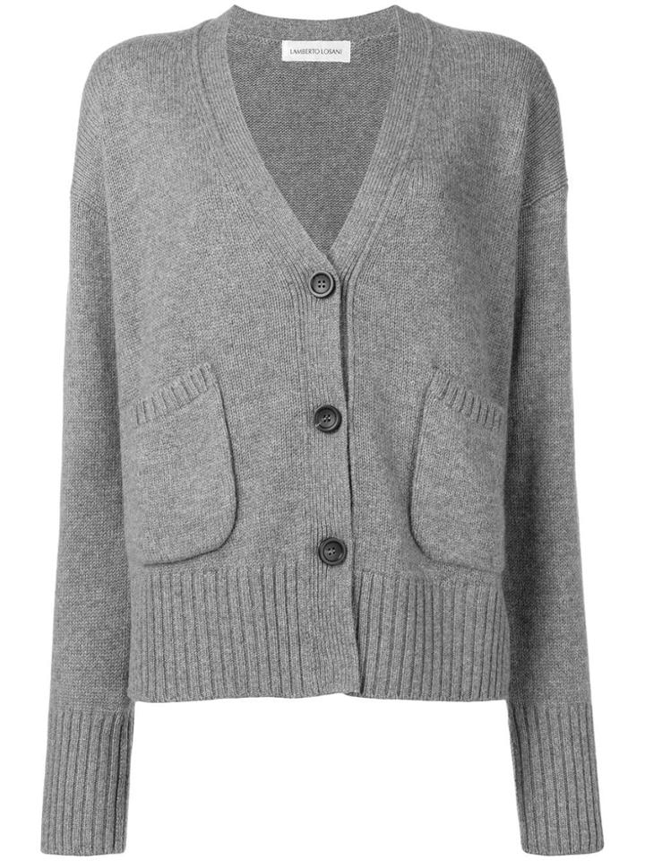 Lamberto Losani Double Pocket Cardigan - Grey