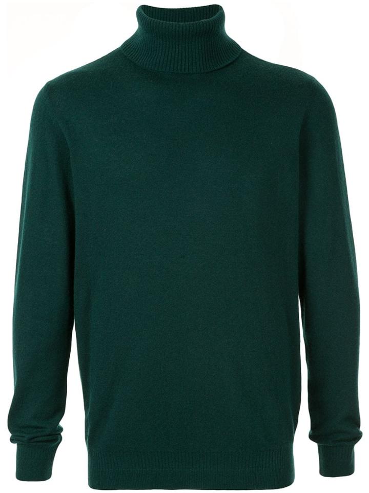 Loro Piana Long Sleeved High Neck Sweater - Green