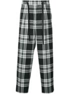 Monkey Time Plaid Loose Fit Trousers - Black