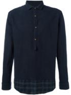 Kolor Panelled Polo Shirt, Men's, Size: 2, Blue, Cotton/polyurethane