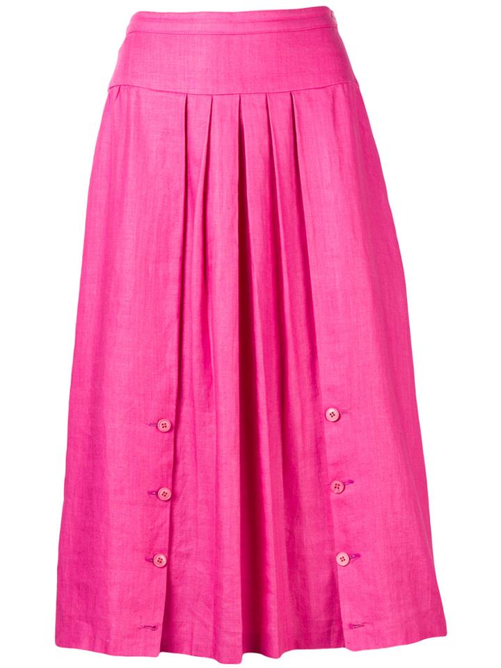 Valentino Vintage Pleated Skirt - Pink & Purple