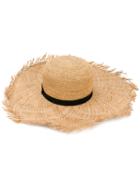Inverni - Contrast Band Hat - Women - Straw - One Size, Nude/neutrals, Straw