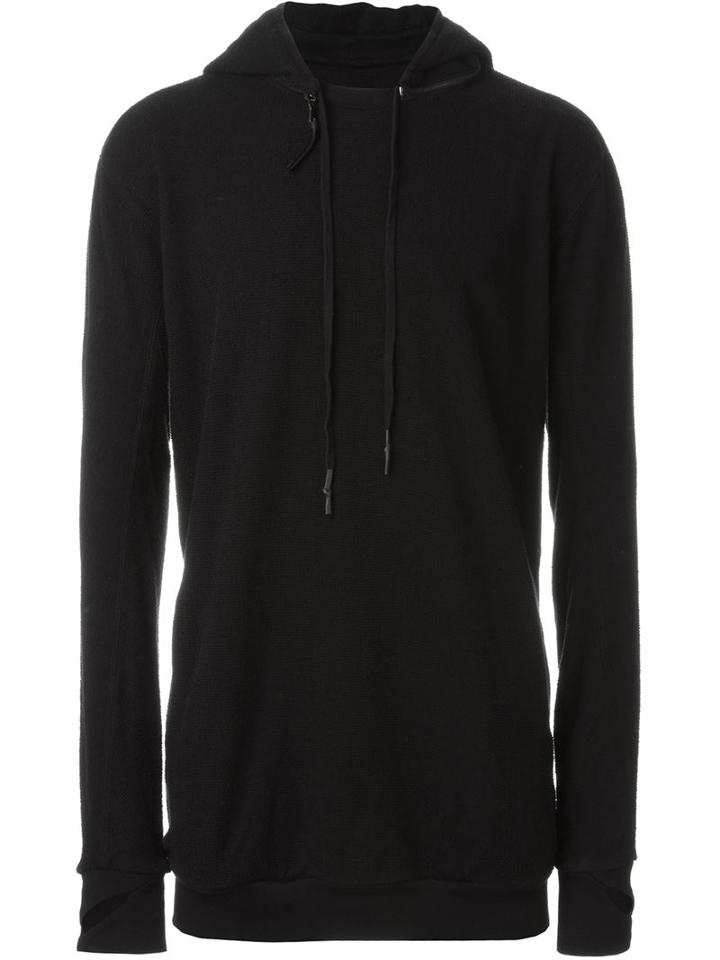 11 By Boris Bidjan Saberi Hoodie, Men's, Size: L, Black, Cotton