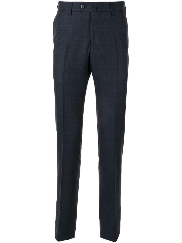 Loro Piana Check Tailored Trousers - Blue